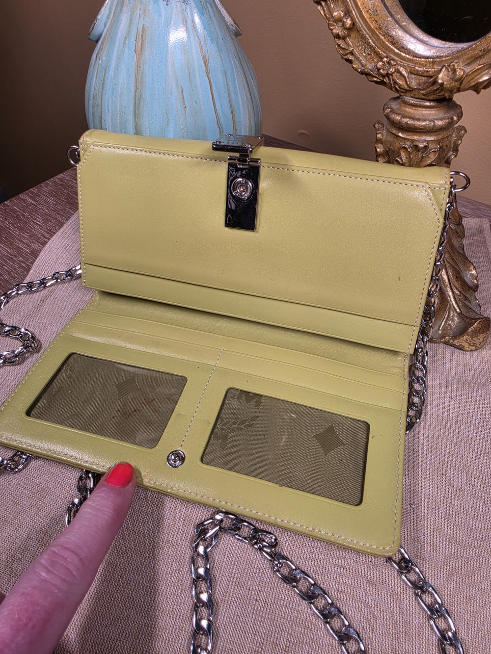 MCM Visetos Wallet w/ Unbranded Chain Strap Included (Retail $450) - Picture 4 of 10